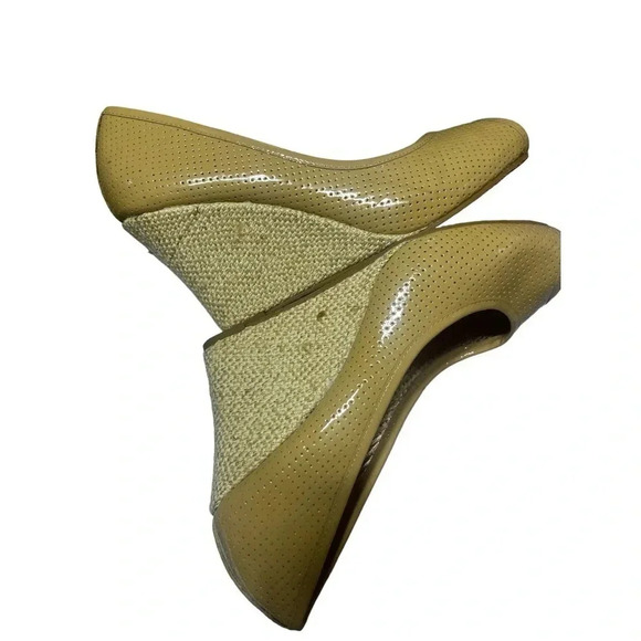 Lilly Pulitzer Sz 8 Tan Peep Toe Wedge Heels Espadrille Style Shoes‎ Resort - Picture 6 of 9